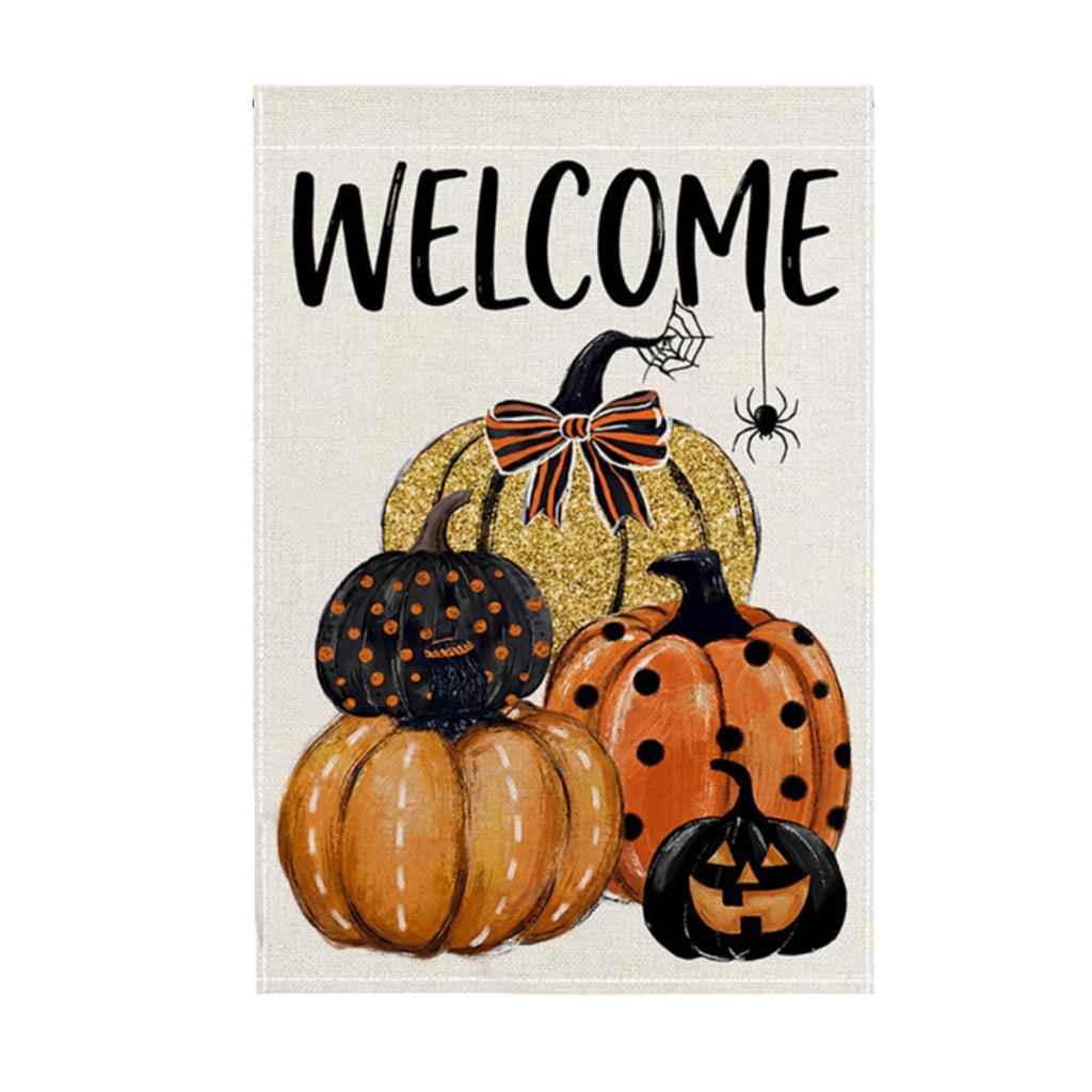 Halloween Garden Flag with Leaf Print for Fall Outdoor Decor