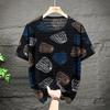 Sommer Übergroßes T-Shirt Herren Tops Mode Plus Size 5XL-12XL Atmungsaktives Mesh Schwarz Kurzarm T-Shirt
