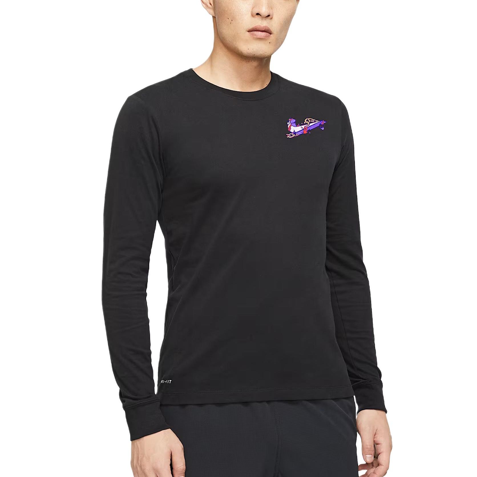 Nike Мужская тренировочная футболка с длинным рукавом Dri-Fit Soft Knit, быстросохнущая, CQ6568-010 L