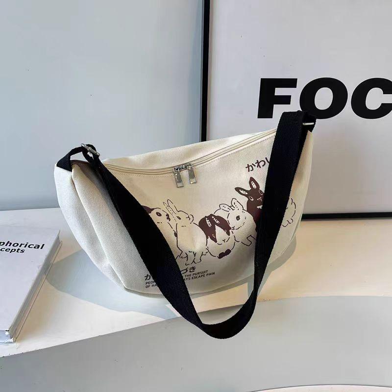 

Niche Women s Canvas Dumpling Crossbody Bag - 2026 Spring/Summer, Large Capacity, Casual Student Shoulder Bag Upgraded with Lining чорний