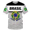 Tshirts 3D Print Brazil Flag National Emblem Summer T Shirt Fashion Kids Casual Boys Girls Round Neck Tshirt Tops Tee Clothes