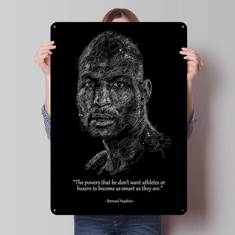 Bernard Hopkins Boxer Metal Posters Custom Vintage Metal Signs Wall Art Tin Plaque for Man Cave Modern Home Decoration Luxury