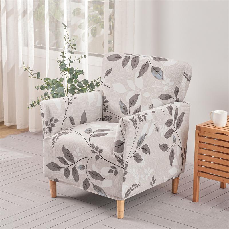 Blumenmuster Sesselbezug Stretch Spandex Club Sessel Überwürfe Rutschfest Einzelsofabezüge für Zuhause Bar Theke Hotel