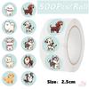 500Pcs/Roll Q Pet Dogs Kids Rewards Stickers - DIY Scrapbooks Album Decor Sealing Label Decals