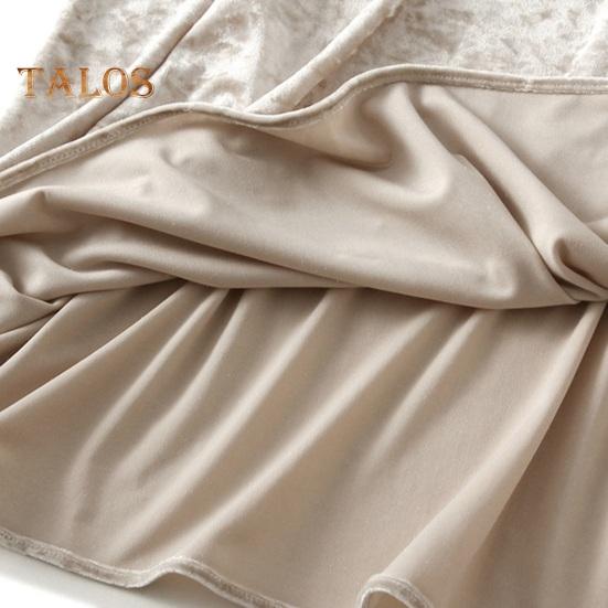 Dámská sukně s rybím ocasem elastická sukně s vysokým pasem do poloviny lýtek, jednobarevná, sametová sukně s velkým lemem na denní nošení