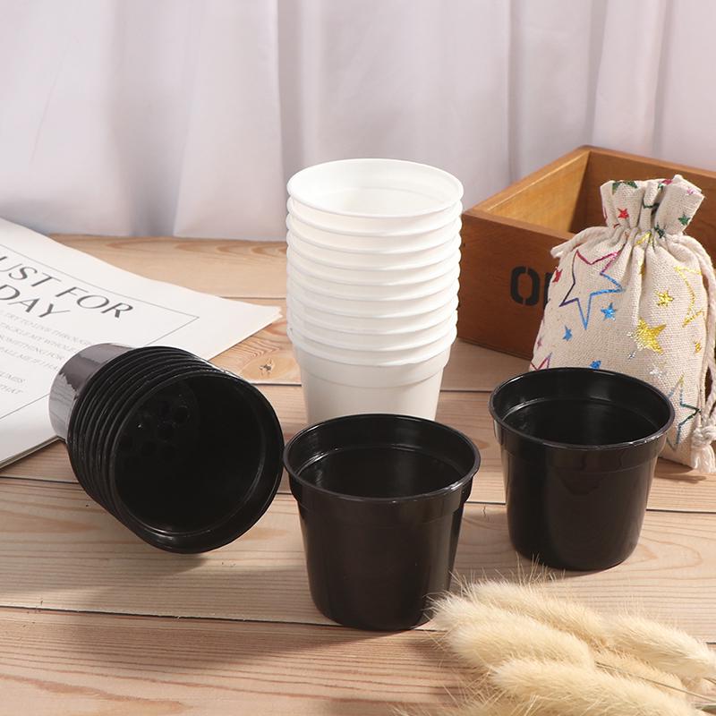 Plántulas circulares pequeñas de plástico para cría de plántulas, plántulas de cambio y macetas para plantar macetas suculentas