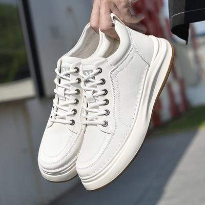 Modne męskie buty codzienne z prawdziwej skóry, skóra bydlęca, biznesowe, do skateboardingu, męskie, miękkie, wygodne, tenisówki męskie, wszechstronne sneakersy