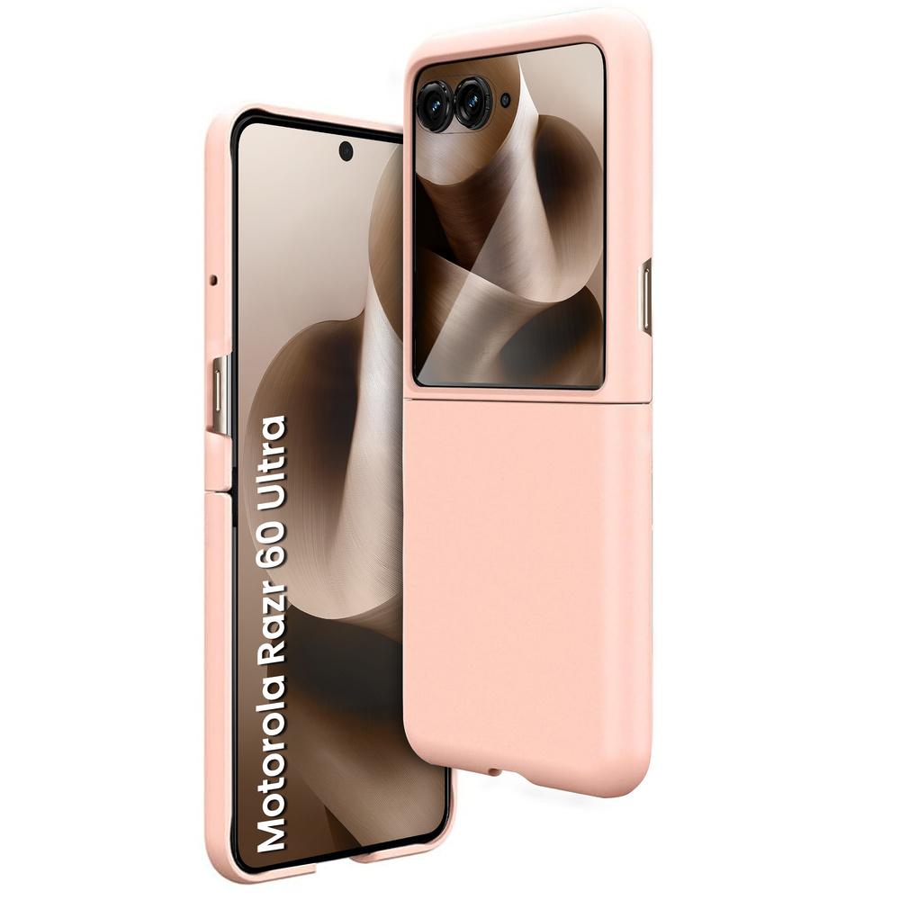 Case for Motorola Razr 70 Ultra / 60 Ultra, PC Case, with glass, pink