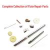 Flute Repair Parts: Screws, Shafts, Washers, Cork, Headstock, Glue Blocks, Pads, Tone Holes, Reeds, Reed Pads.