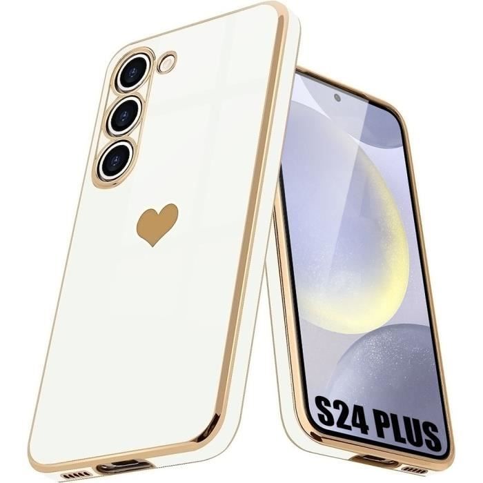 Coque de protection - BOOLING - pour Samsung Galaxy S24 Plus - Souple TPU - Motif Cœur - Anti-Rayure