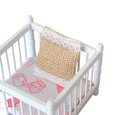 2Pcs 1/12 Dollhouse Simulation Mini Lace Pillow Sofa Cushion Dollhouse Living Room Decoration Dolls House Decor Accessories
