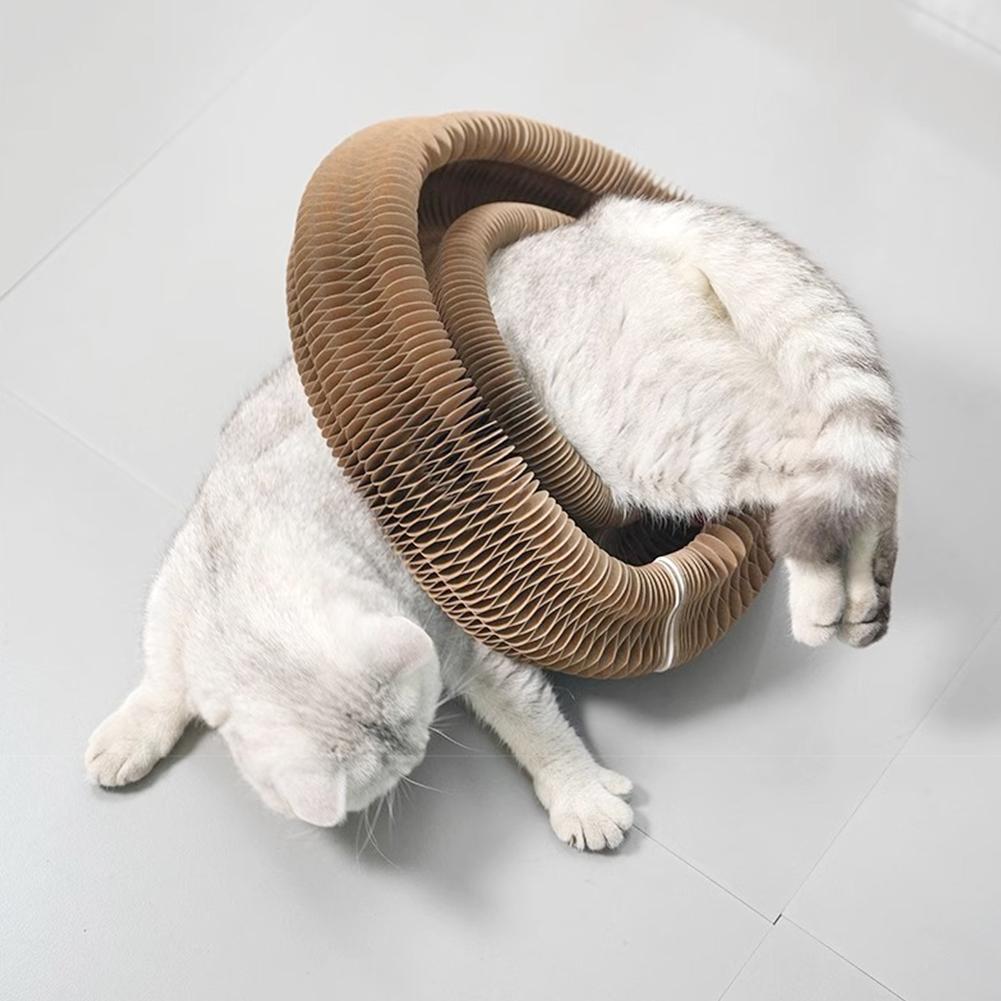 Magic Organ Cat Scratching Board Eco-Friendly Expandable Cat Scratch Pad Corrugated Paper Foldable Cat Tunnel Indoor Play Cat Supplies