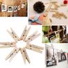 100Pcs Mini 35mm Natural Wooden Clothes Photo Paper Peg Clothespin Craft Clips