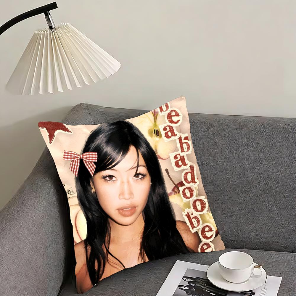 BBeabadoobee Singer Cushion Cover Pillowcase Ultra Soft Skin Friendly Fabric Cloud Like Comfort Concealed Zipper