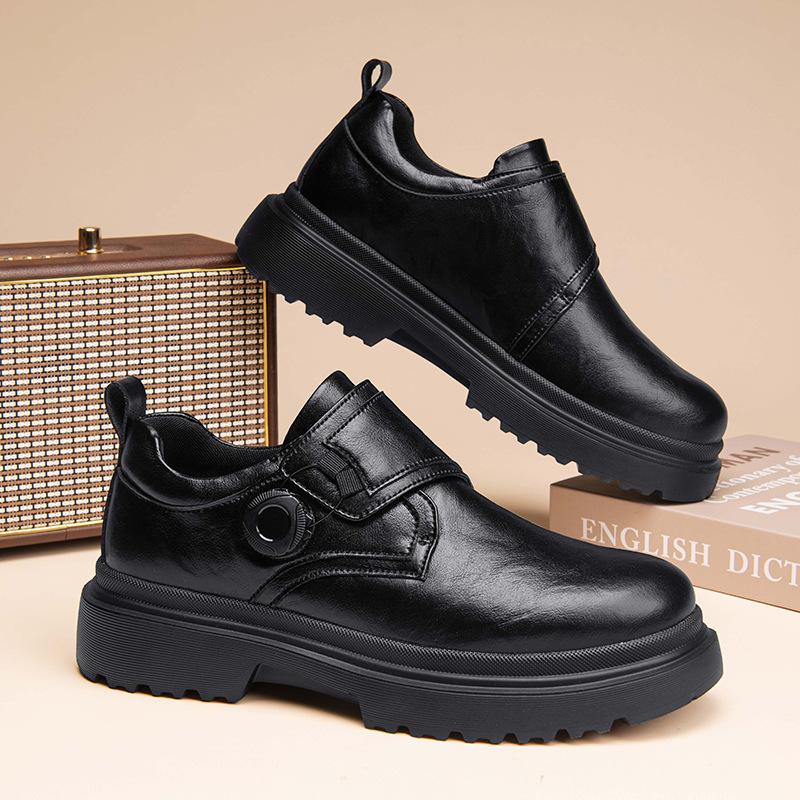 

Fashion New Low-top Men s Shoes British-style Business Formal Derby Shoes Swivel Buckle Solid Color Platform Men Casual Leather Shoes 39