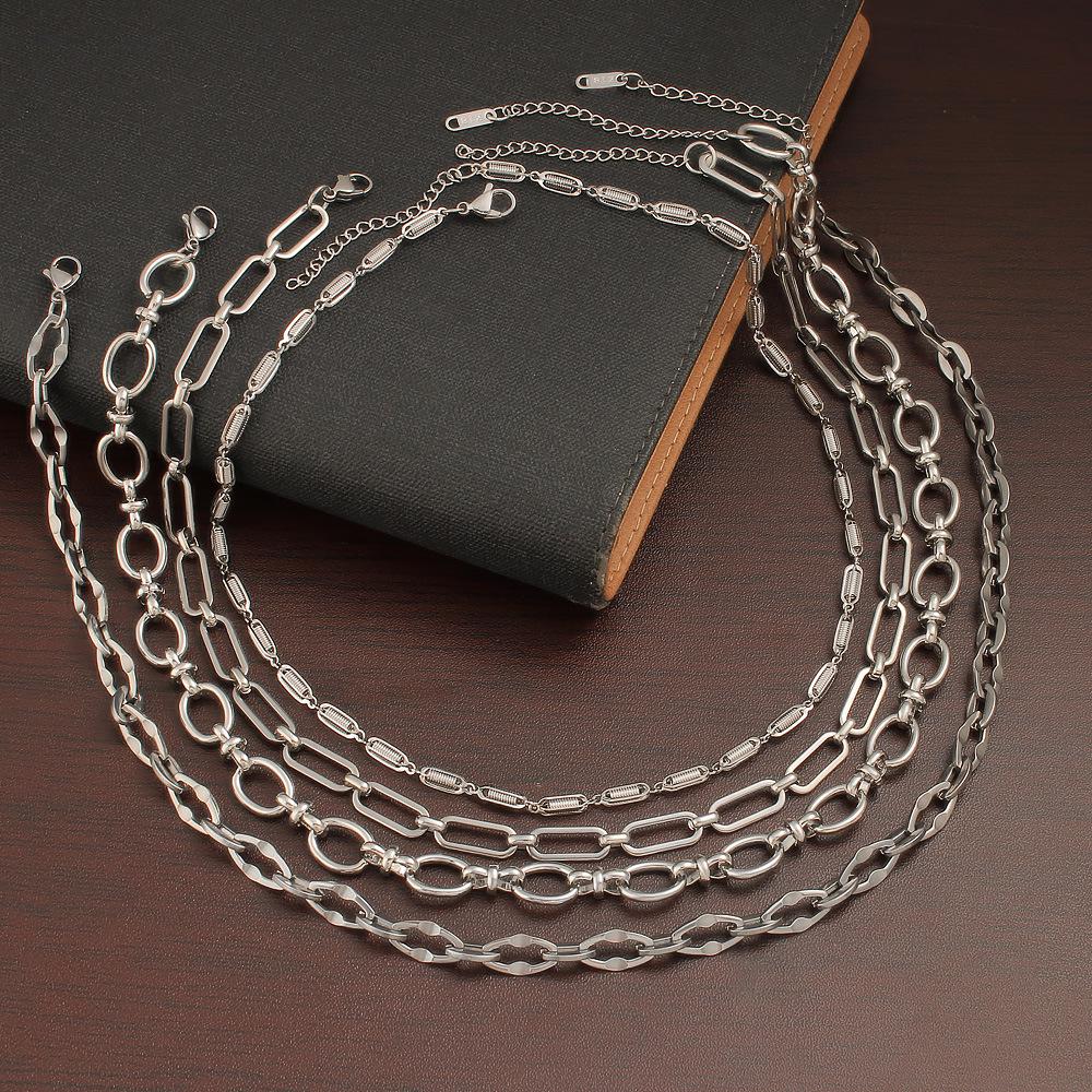 Trendy Titanium Steel Handmade Unisex Clavicle Necklace - Fashionable and Versatile Design