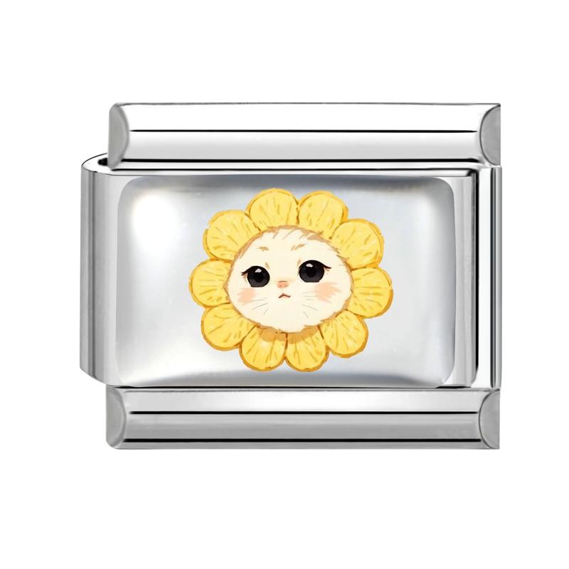 Wholesale Women's Creative Sunflower Mushroom Cat Butterfly Star Dog Charm Fit 9mm Stainless Steel Bracelet DIY Jewelry Gifts