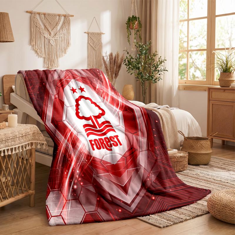 Nottingham Forest Football Print Flannel Blanket Soft Warm Sofa Bed Throw Blanket For Home Office Bedroom