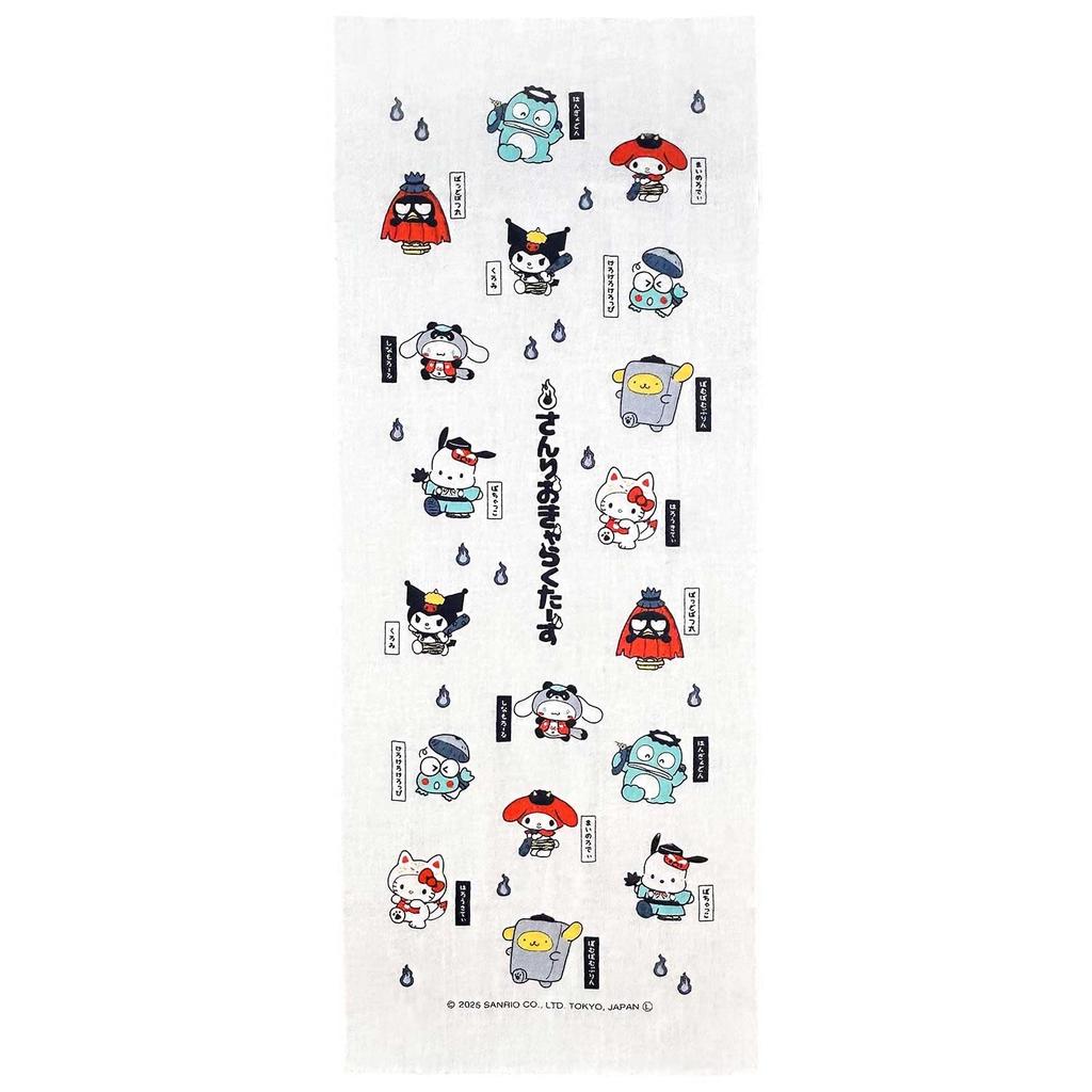 Sanrio Characters Japan-made Japanese Pattern Hand Towel Yokai Hello Kitty 3490cm 100 Cotton