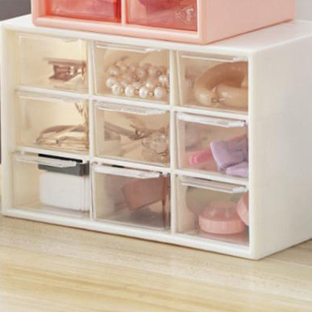 White Desktop Organizers Nine Square Grid Storage Case Desk Organization Box  Office Use