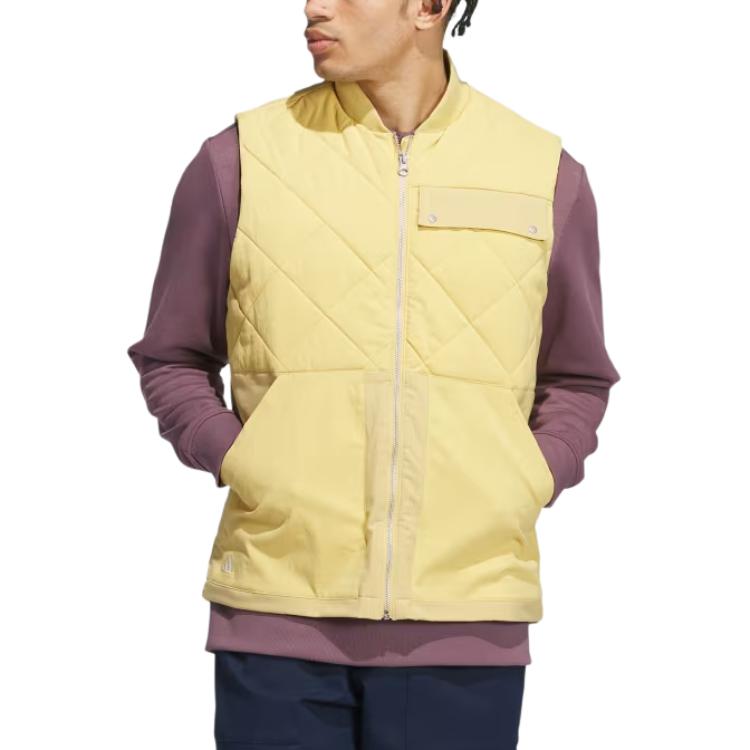 Adidas Go-To Quilted Dwr Full Zip Vest Men Vests Oatmeal IT2360