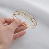 Atoztide Custom Name Bangle Stainless Steel Jewelry Personalized Zircon Letter Star Bracelet for Women Kids Adult Birthday Gift