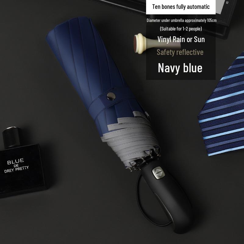 Stabiler winddichter automatischer Faltregenschirm für Männer und Frauen – Großer Sonnenschutz für jedes Wetter, anpassbar für Werbung