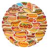 55 Food Series Hot Dog Graffiti Stickers for Water Bottles, Suitcases, and Skateboards