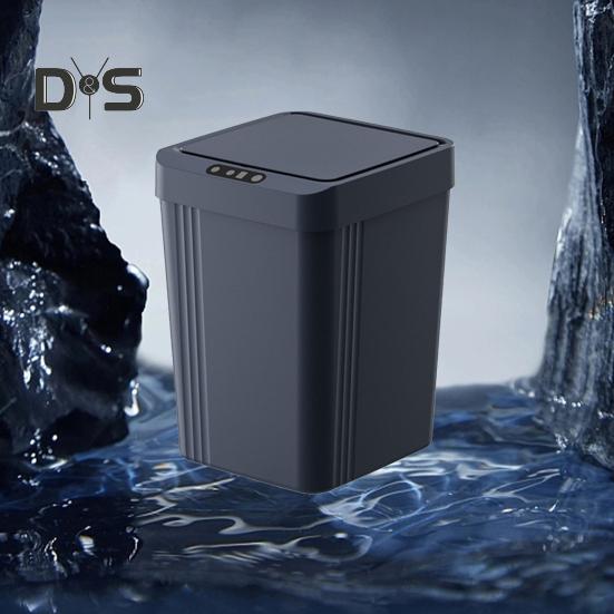 Intelligenter berührungsloser Mülleimer, Papierkorb mit Deckel, 13 l, großes Fassungsvermögen, schnell reagierend, vollständig geschlossener automatischer Sensor-Mülleimer