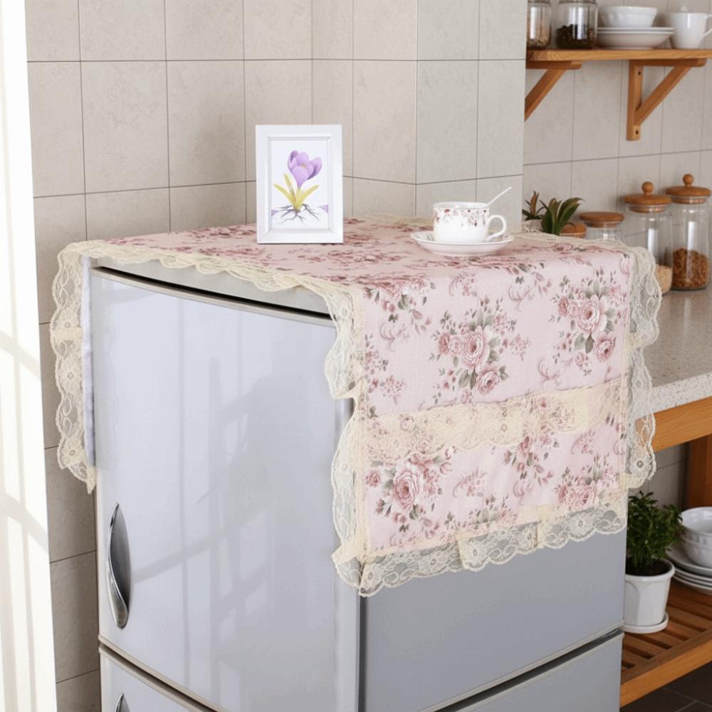 Dustproof Washing Machine Cover Floral Pattern Microwave Oven Cover Appliance Cover Home Decor