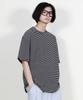 Deumakeu Oversized Short Sleeve T-Shirt Pinstripe Black