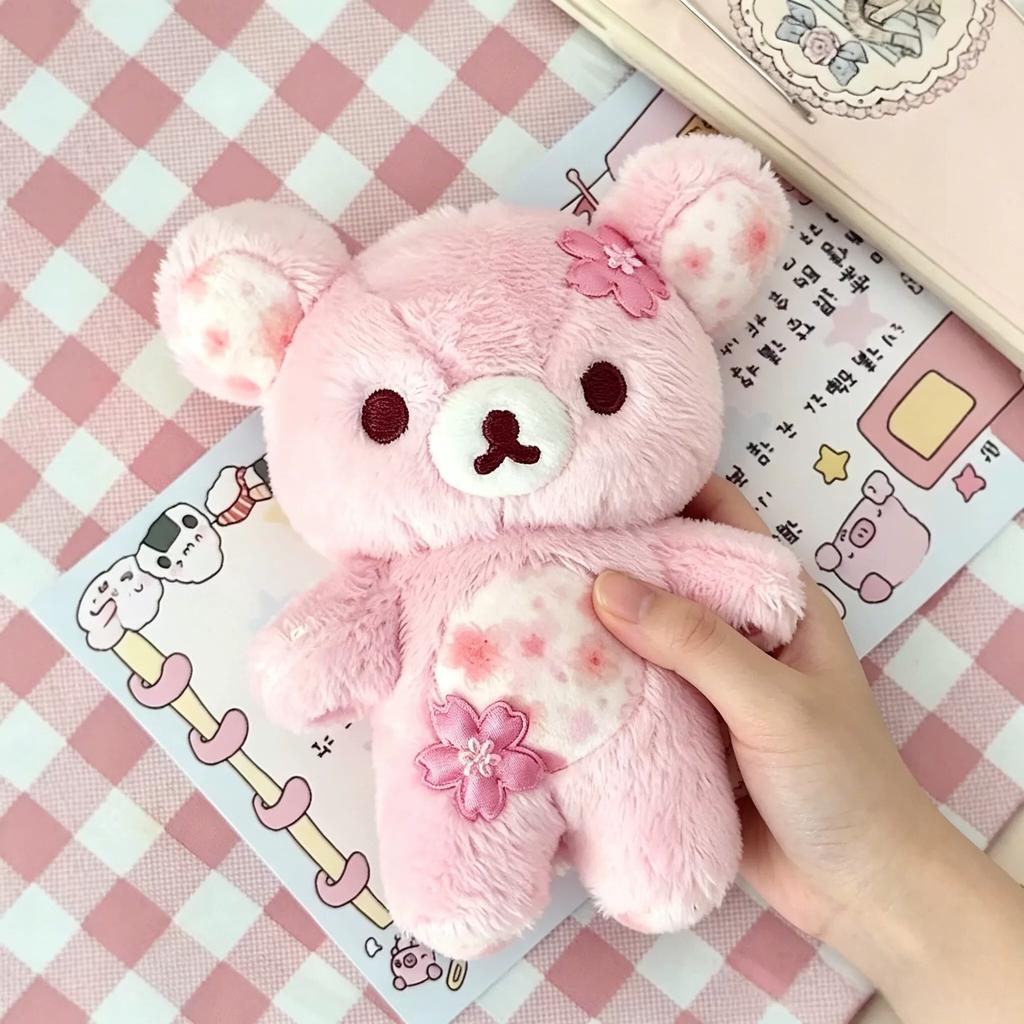 30/40/50cm Cherry Blossom Rilakkuma Cute Cartoon Bear Plush Toy Stuffed Animals Doll Soft Comfortable Accompany Sleeping Doll