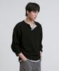 Ousa Henley Neck Layered Long Sleeve T-Shirt 3 Colors
