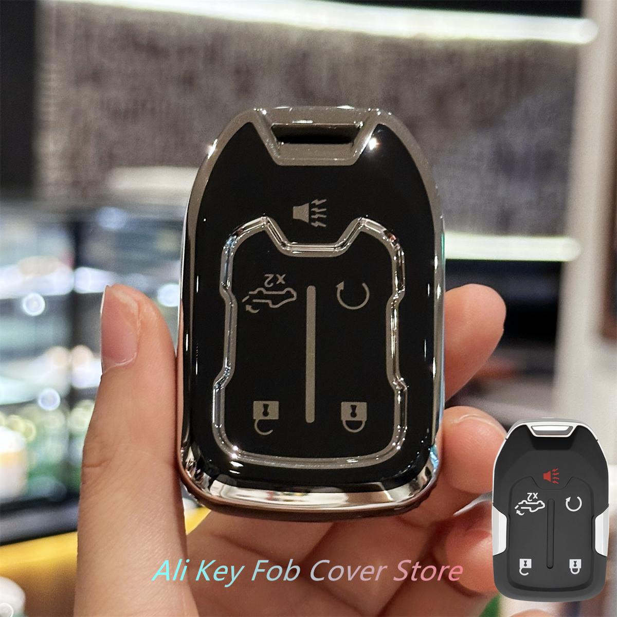 

Key Fob Cover with Keychain Lanyard for 2022 2021 2020 2019 Chevy Silverado and GMC Sierra 1500 2500HD 3500HD Keyless чорний
