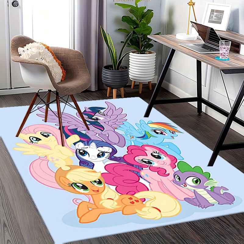 1pc My Little Pony Rainbow Dash Office Chair Mat - Anime Cartoon Design, Non-Slip Carpet for Home Decor, Suitable for All Seasons, Perfect Gift for Fa