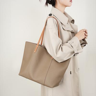 Bag Women's Top Layer Cowhide Handmade Tote Bag Women's Commuter Bag Large Capacity Hand Bill Shoulder Bag Large Bag