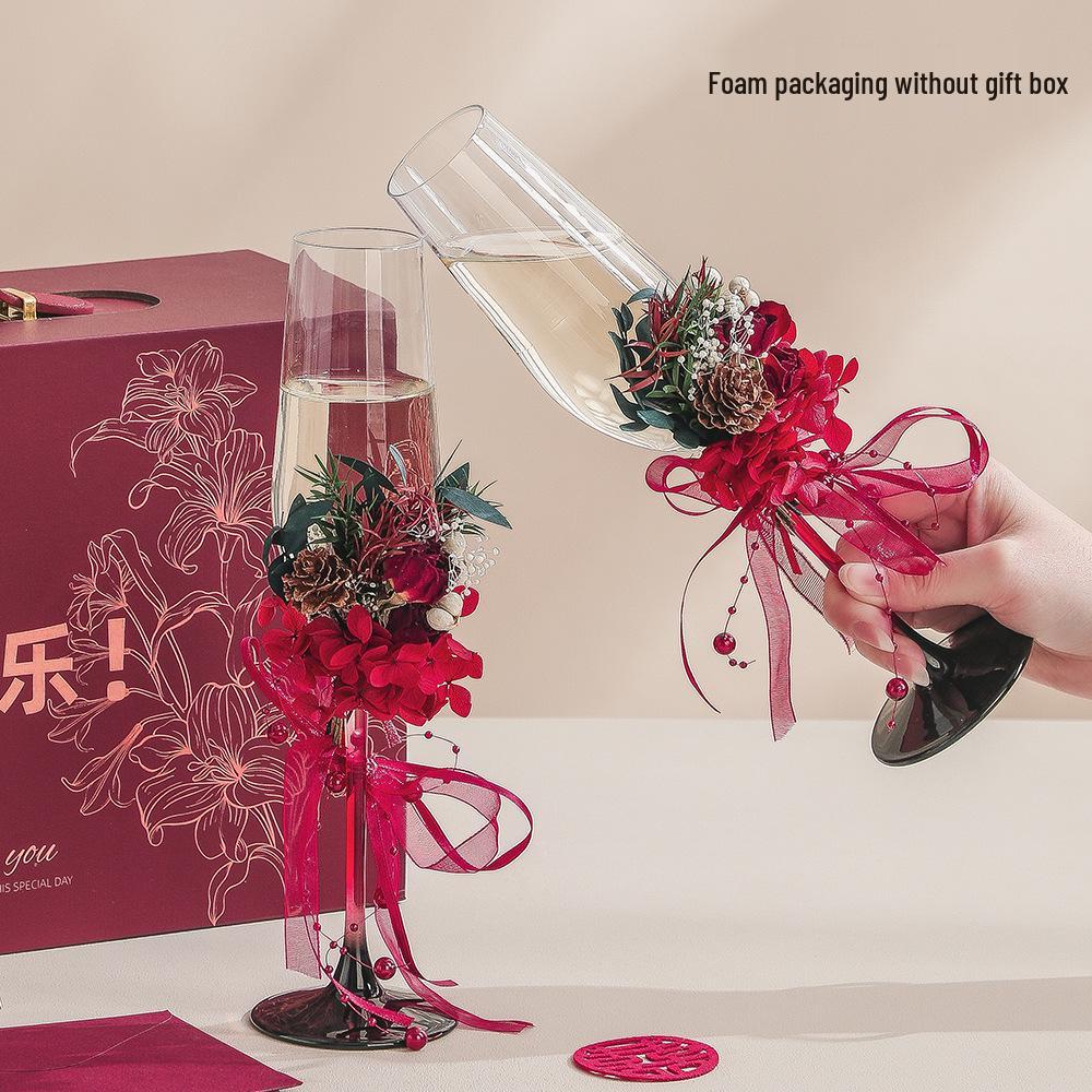 Luxus Sekt- und Rotweinglas-Set - Perfektes Geschenk für frisch Verheiratete, beste Freunde oder Schwestern zur Verlobung