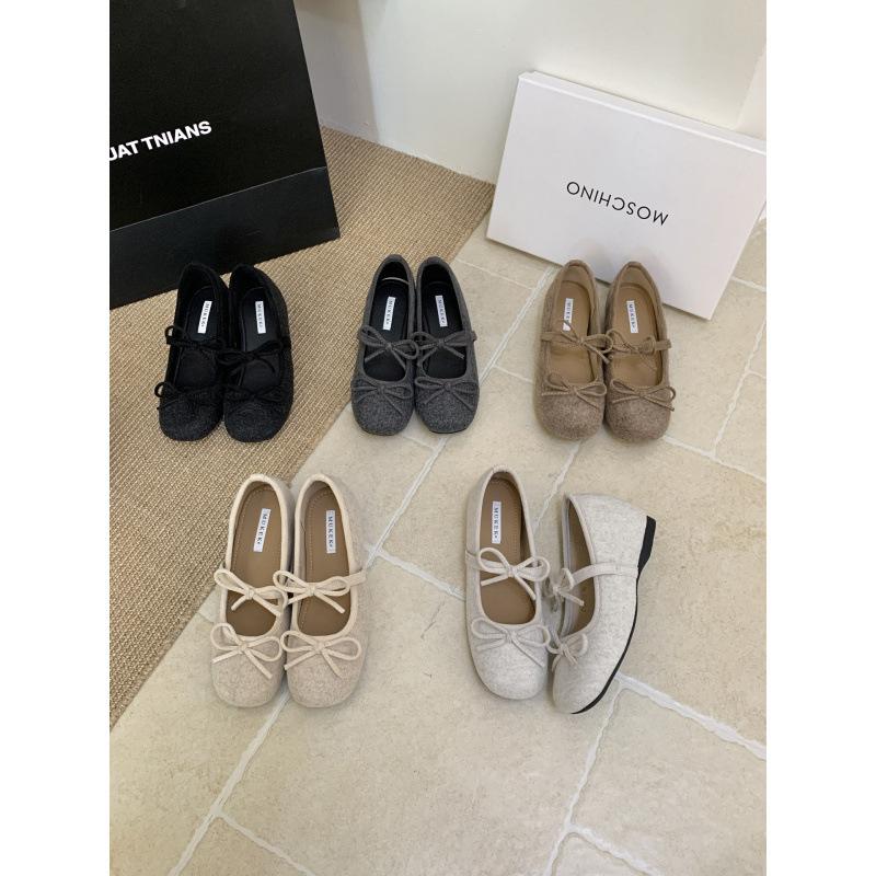 Evening Wind Heightening Ballet Shoes French Bow Mary Jane Shoes 2025 Four Seasons New with Skirt Shoes