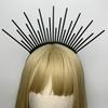 Dark Headband Angel Crown Headband Bridal Tiaras Divine Princess Headpiece Hair Hoop Baroque Spiked Tiaras
