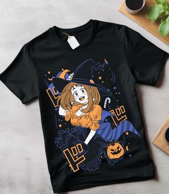 My Hero Academia tričko Ochaco oblečení Čarodějnické dívčí tričko šťastný Halloween