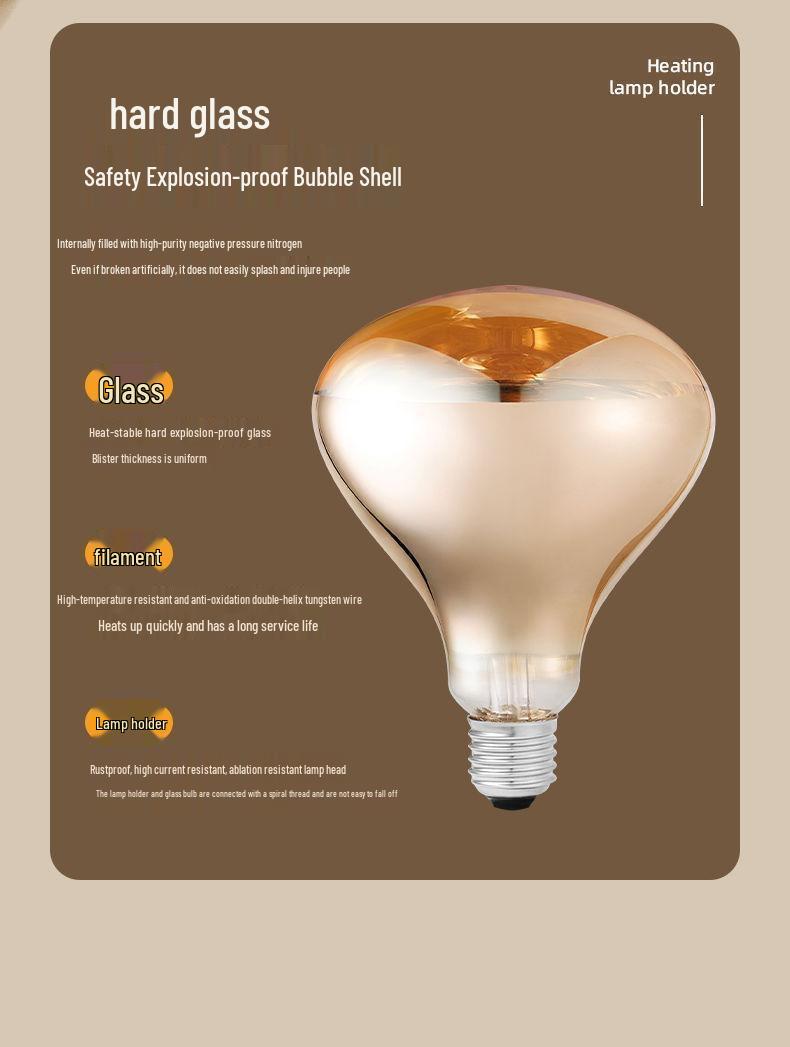 

Yuba 275W Waterproof Explosion-Proof Heat Lamp with Upgraded Screw-In Holder for Bathroom