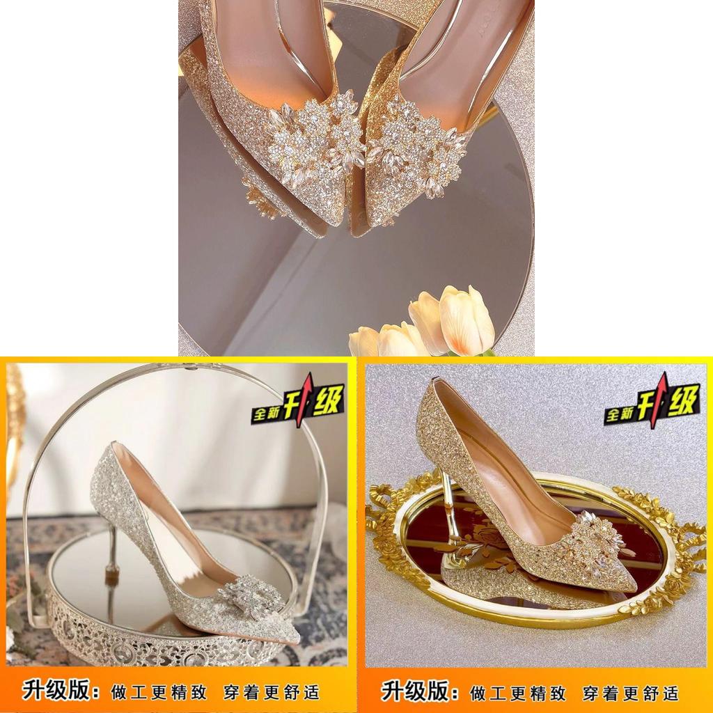 French Bridal High Heels With Crystal Embellishments For Wedding And Special Occasions