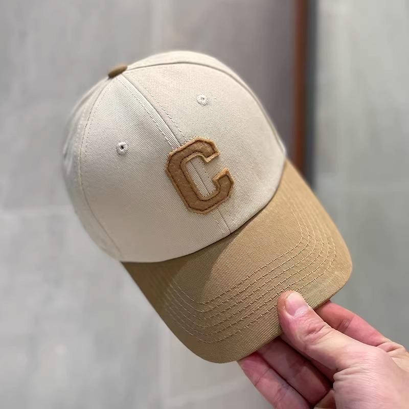 Korean Version of Letter C Color blocked Baseball Hat for Women In Spring and Summer Fashion Versatile Street Fashion Couple Baseball Hat Men
