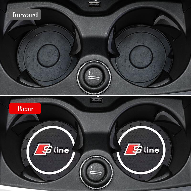 Sline S line Auto Interiér Držák na nápoje Protiskluzová podložka Silikonové podtácky Pro zbts2 A1 A3 A4 A5 A6 A7 A8 B8 Q2 Q3 Q5 Q7 Q8 TT Příslušenství