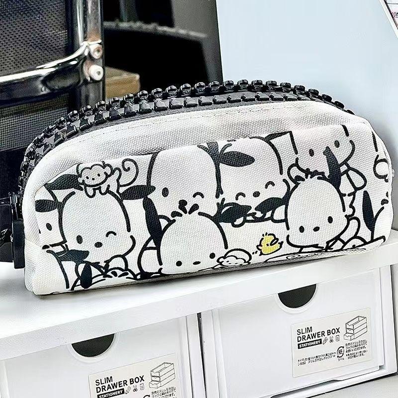 Canvas Pencil Case With Zipper Storage For Students And Office Use