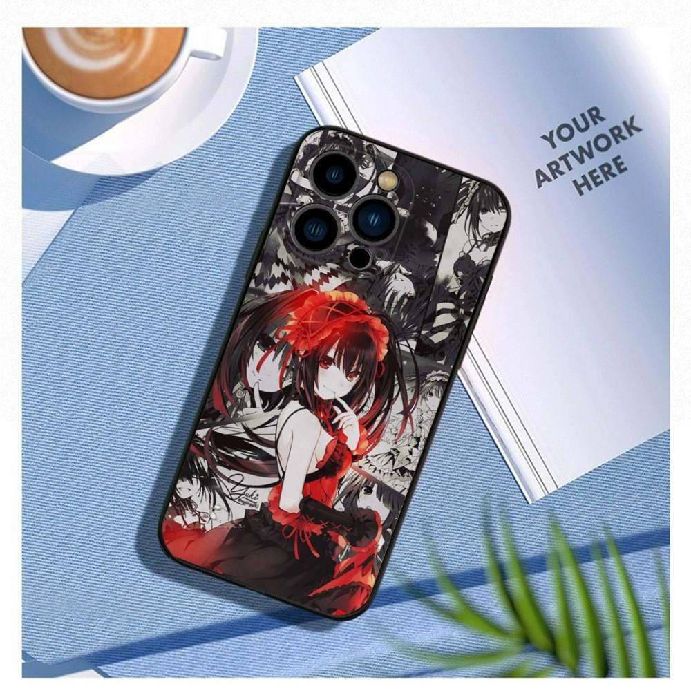 Date a live Tokisaki Kurumi Phone Case For iPhone15,14,13,12 Mini 11 Pro XR,X,XS,MAX 7,8 Plus Silicone Cover Soft Black