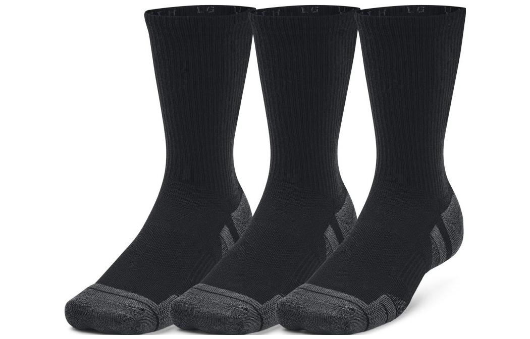 Under Armour Crew Socks Unisex 3 Pack Black 1379512-001 L