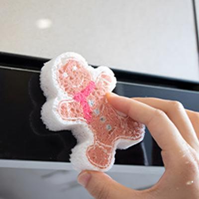 1/2/4Pcs Dishwashing Sponge Set Reusable Cleaning Sponges Superior Absorption Christmas Theme Kitchen Scrubbers
