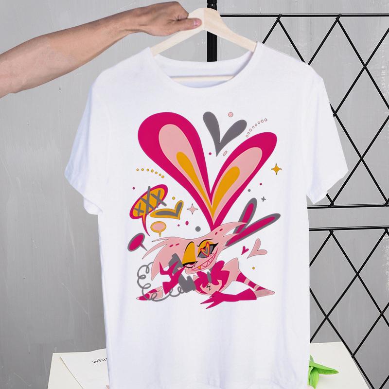 Hazbin Hotels Alastor Tshirts Men Shirt Harajaku Mens Clothing Summer Streetwear Casual Tee Short Sleeve Tops