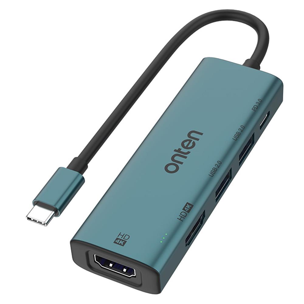 

ONTEN UC126 5-in-1 Type-C to Dual HDMI+2xUSB2.0+PD3.0 USB Hub Docking Station A